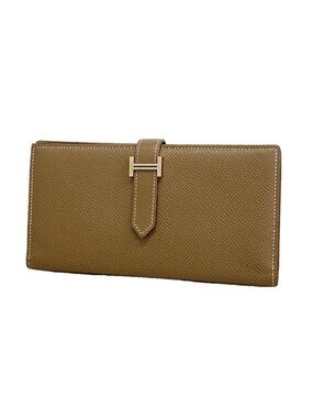 Hermes Wallet Bearn Soufflet Veau Epsom Etoupe Silver